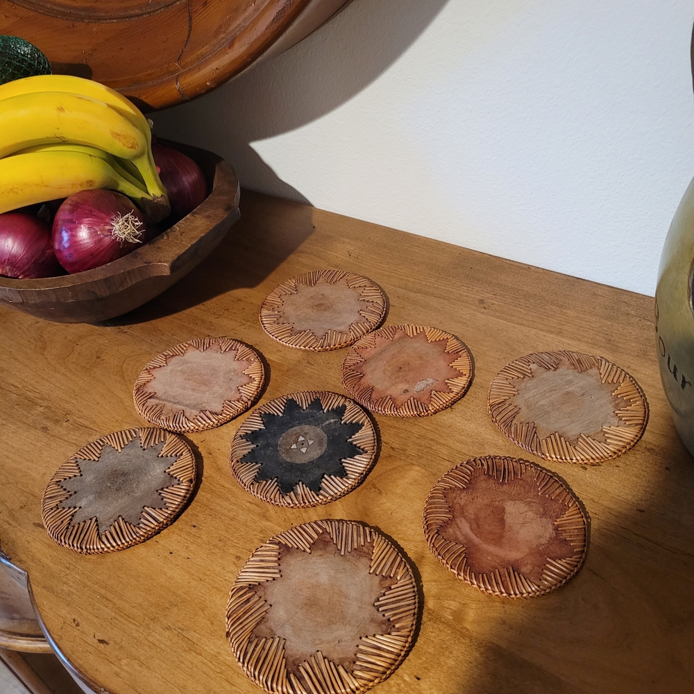 Handcrafted Woven Coasters Set